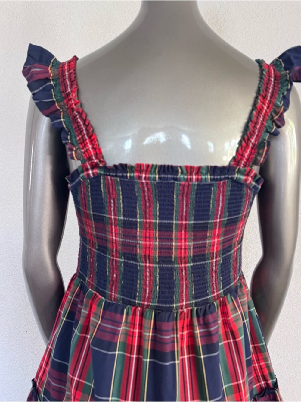 J.Crew Re-Imagined Plaid Smocked Midi Dress Small Cottagecore Pockets - Picture 6 of 13